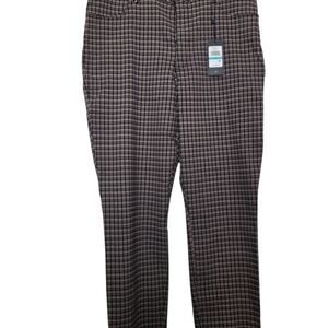 $90 Tommy Hilfiger Women's Red Tribeca Plaid Printed Skinny Ankle Pants Size 14